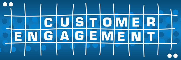 Customer Engagement Blue Dotted Texture Lines Boxes Text 