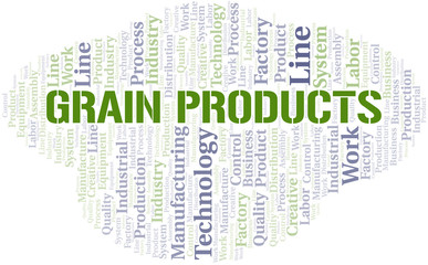Obraz premium Grain Products word cloud create with text only.