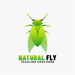Vector Logo Illustration Natural Fly Gradient Colorful Style.