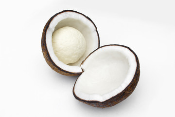 Coconut isolated on white background.