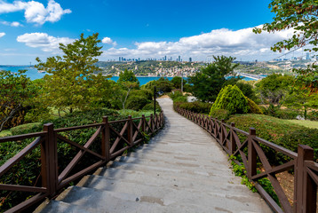Fatih Sultan Mehmet Bridge view from Otagtepe Park in Istanbul