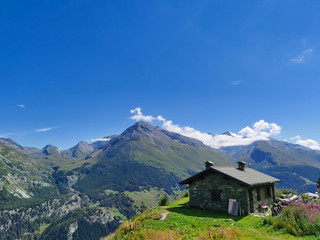 Alpine chalet in the Vanoise National park, French alps.