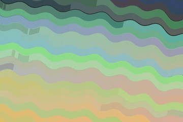 Dark green waves posterization style background, digitally created.