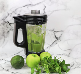 Healthy detox vegan diet with vegetable extractor to extract nutrients for smoothie drink.Healthy food lifestyle concept