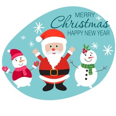 Print Hand drawn of Merry Christmas Collections. Vector Illustration.	