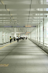 Tokyo,Japan-August 24, 2020: commuters walking at the underpass of west of Shinjuku station, Tokyo, Japan

