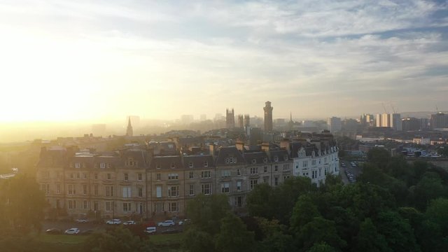 Park Circus Sunrise Drone Shot
