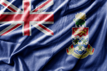 Waving detailed national country flag of Cayman Islands