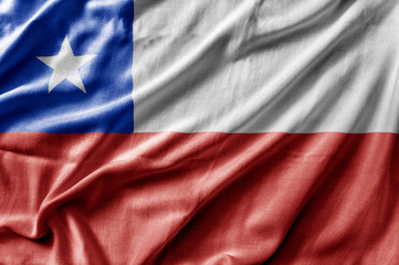 Waving detailed national country flag of Chile