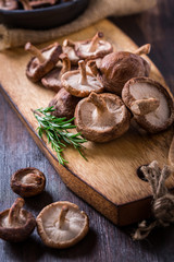 Delicious Shiitake mushrooms with rosemary