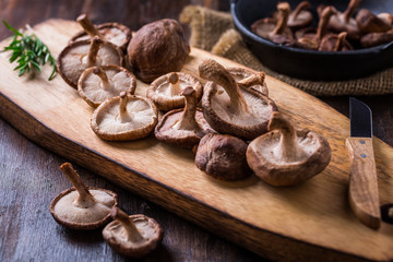Delicious Shiitake mushrooms with rosemary