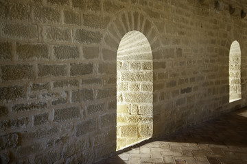 Castle tunnel with windows