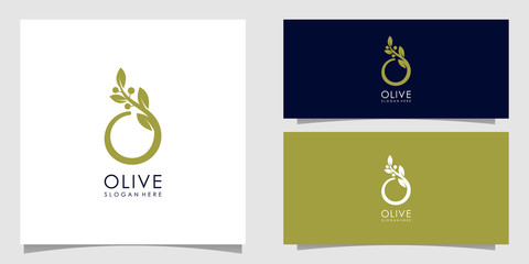 olive logo vector design premium