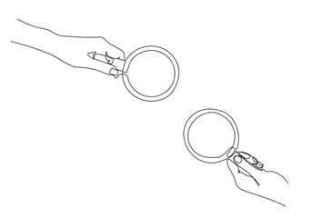 One continuous line drawing of hands holding a cup of hot coffee.