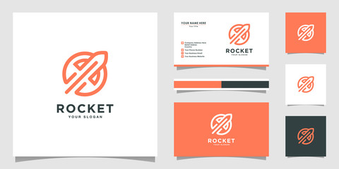 rocket launch logo vector template