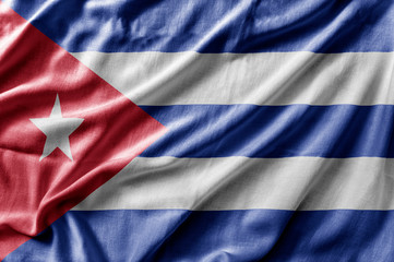 Waving detailed national country flag of Cuba