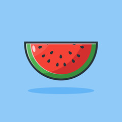 fresh watermelon fruit slice illustration