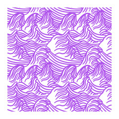 Seamless pattern of purple stormy waves. Design for backdrops with sea, rivers or water texture. 