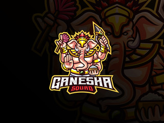Ganesha mascot esport logo design