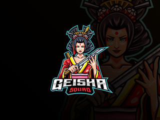 Geisha mascot esport logo design