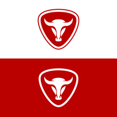 buffalo emblem red color vector eps