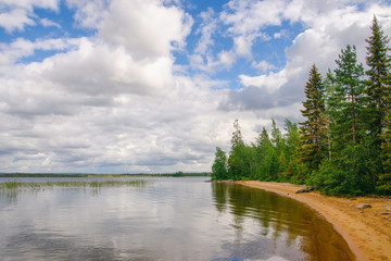 View of Kanozero lake. Kola Peninsula, Murmansk Oblast, Russia.