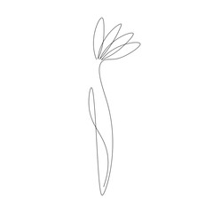 Flower silhouette on white background, vector illustration
