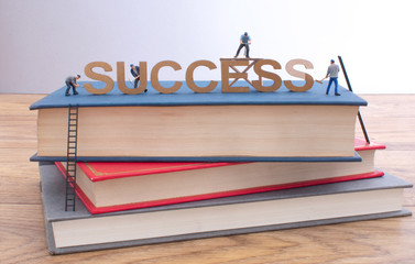 Building a successful career, education concept, stack of books