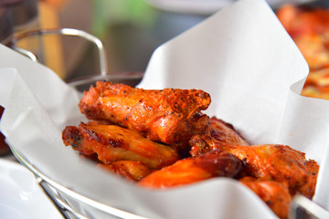  Fried chicken on white paper.