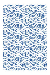 Vertical seamless pattern of blue waves.