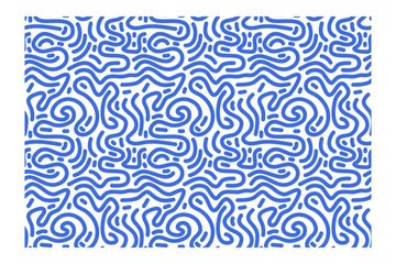 Seamless pattern of blue lines of scrawl.