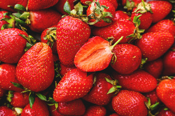 Fresh ripe strawberry as background