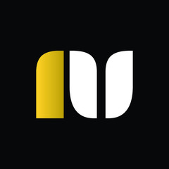 Initial AV monogram logo letter in gold and white color.