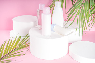 Creative background with cosmetics