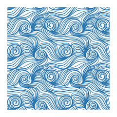 Fototapeta na wymiar Seamless pattern with blue twisted lines waves.