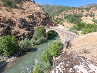 an old stone bridge and nature