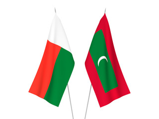 Madagascar and Maldives flags