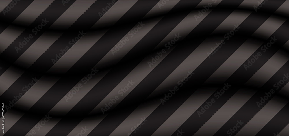 Poster abstract background 3d gray wave with diagonal black stripes pattern