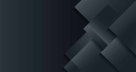 Abstract background black and gray geometric square overlapping with shadow paper style.