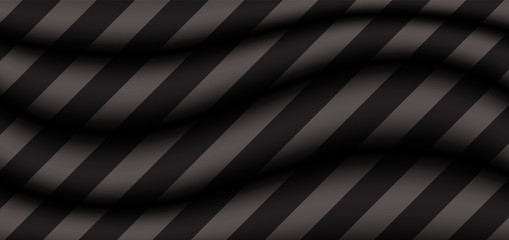 Abstract background 3D gray wave with diagonal black stripes pattern