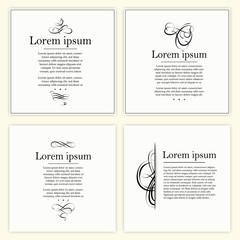 Vector Victorian Ornament Frame Set. Easy to edit. Perfect for invitations or announcements.