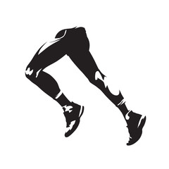 Running legs, abstract isolated vector silhouette, side view