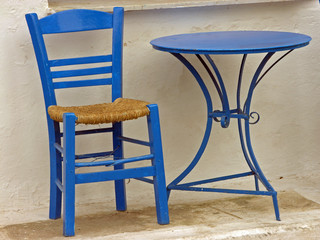 Typical greek table and chair 