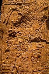 Estela 9 de Yaxchilán (600-800d.c), procedente de Chiapas. Museo Nacional de antropologia. Estado de Mexico D.F. Mexico.