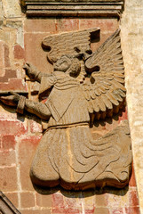 Fachada del convento dominico de la Natividad(1560d.c).Tepoztlán. Estado de Morelos .México.