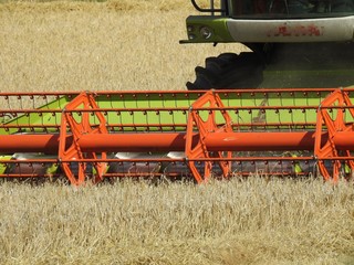 combine harvester working on a field
