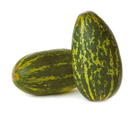 Indian fresh striped watermelon isolated on white background