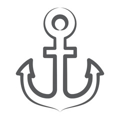 
Anchor icon design, boat anchor in linear style 
