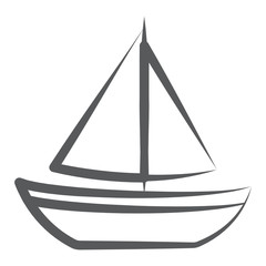 
Sailboat, watercraft icon in line design.

