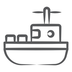 
A linear vector design of boat icon, water transport 

